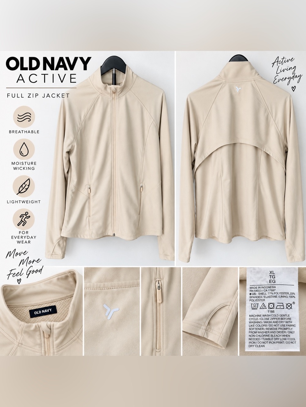 Old Navy Beige Active Utility Full-Zip Jacket